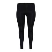 Sort dyp leggings med elastisk linning