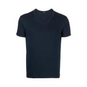 Navy Blue V-Neck Jersey T-shirt