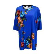 Blomstertrykk kortermet bluse