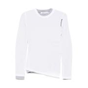 Hvit Lagdelt Crew Neck Genser