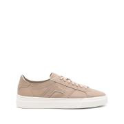 Beige Skinn Panel Sneaker