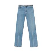 Blå Klassiske Straight Leg Jeans