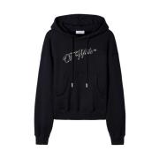 Svart Bomull Logo Hettegenser Sweatshirt