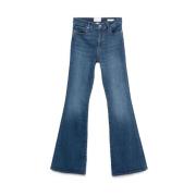 Indigo Denim High-Waisted Flared Jeans