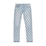 Cage Slim-Leg Jeans med Grafisk Trykk