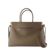 Khaki Skinn Satchel Veske