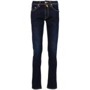 Indigo Blå Denim Jeans Slim Fit