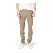 Slim Bomull Beige Jeans Bukse