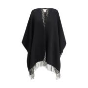 Monokrom Ull Poncho med VLogo Design