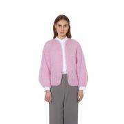 Myk Mohair Bomber Cardigan i Rosa