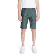 Grønn Lin-Bland Zip Shorts for Menn