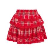 Ruffle Mini Tartan Skjørt