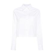 Hvit Poplin Button-Up Skjorte