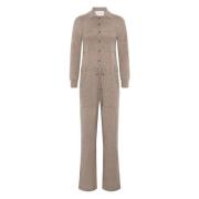 Kashmir Knappet Jumpsuit med Lommer