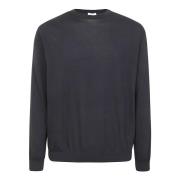 Blå Bomull Crewneck Regular Fit Skjorte