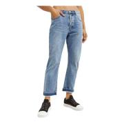 Blå Lavt Rise Jeans