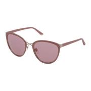 Rose Acetat Solbriller Rosa Speil Gull