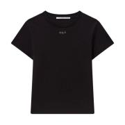 Svart Logo Charm Crew Neck T-skjorte