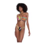 Blomster Patchwork Trekant Bikini Sett