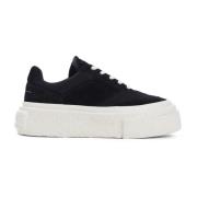 Sorte Skinn Sneakers Hever Stilen