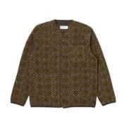 Geometrisk Brun Cardigan Normal Passform