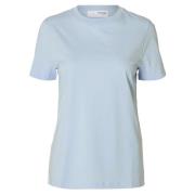 Essensiell O-Neck Tee - Cashmere Blå