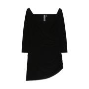 Sort Drapert Off-Shoulder Kjole