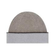 Ribbet Cashmere Beanie Lue med Ombrett