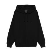 Svart Sweatshirt Hettegenser Unisex Mote