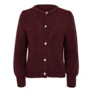 Mohair Blend Cardigan - Bordeaux