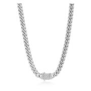 Men's Chunky Cuban Chain With Lock in Silver