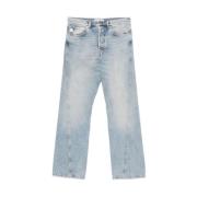 Lys Blå Klassisk Knappelukking Jeans