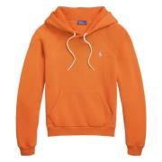 Oransje Fleece Hoodie Genser