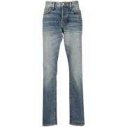 Slim-Fit Denim Jeans med Suede Logo