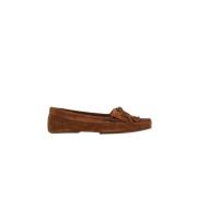 Brune Semskede Loafers med Frynser