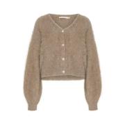 Fluffy Knappet Alpakka Cardigan