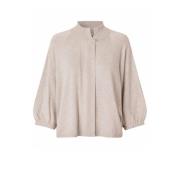 Strikket Cardigan med Puff-ermer