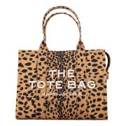 Leopard Stor Tote Bag Svart