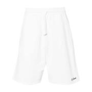 Hvite Jersey Shorts med Logo Broderi