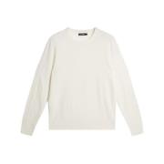 Hvit J.Lindeberg Keane Light Merino Crew Neck Gensere