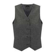 Melange V-hals Knapp Front Vest