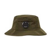 Grønn Polyester Bucket Hat med Logo