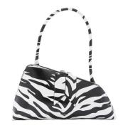 Hvit Zebra Print Skulderveske