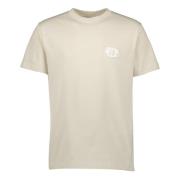 Beige T-skjorte med brodert logo