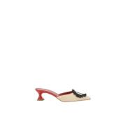 Stilig Beaded Raffia Almond Toe Pumps