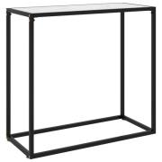 vidaXL Konsollbord hvit 80x35x75 cm herdet glass