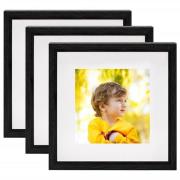 vidaXL 3D fotoboksrammer 3 stk svart 28x28 cm for 20x20 cm bilde