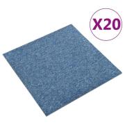 vidaXL Teppefliser gulv 20 stk 5 m² 50x50 cm blå