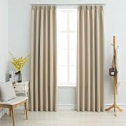 vidaXL Lystette gardiner med kroker 2 stk beige 140x175 cm