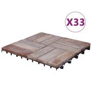 vidaXL Terrassebord 33 stk 30x30 cm gjenvunnet heltre